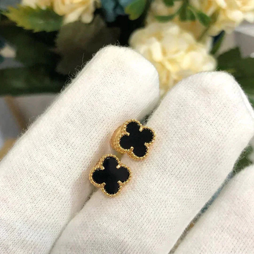 [⭐Novea]CLOVER MINI 9.5MM BLACK MOP EARRINGS
