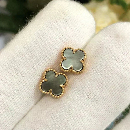 [⭐Novea]CLOVER MINI 9.5MM GRAY MOP EARRINGS