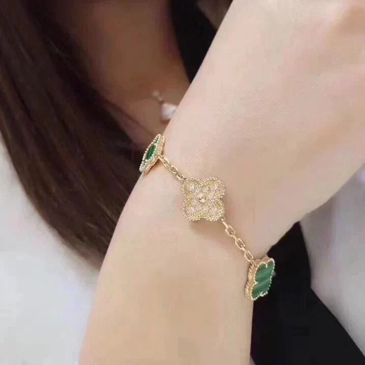 [⭐Novea] CLOVER 5 MOTIF MALACHITE BRACELET COLLECTION