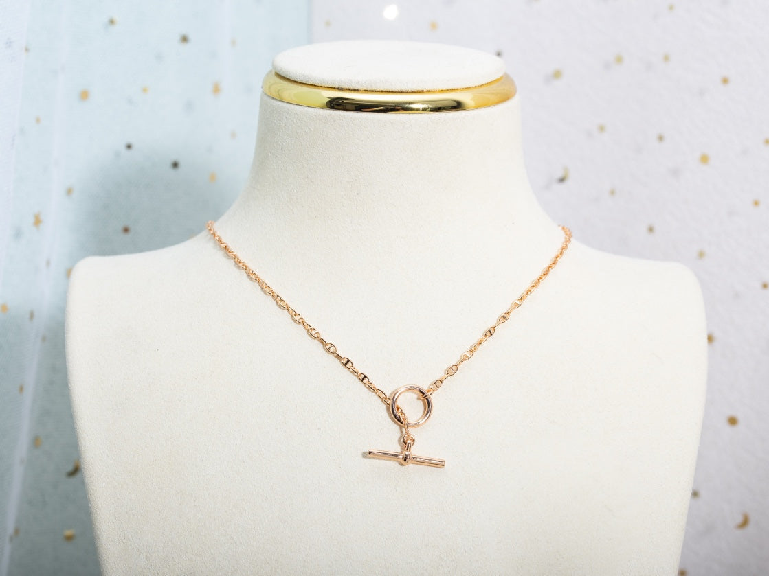 [⭐Novea]ECHAPPEE NECKLACE PINK GOLD