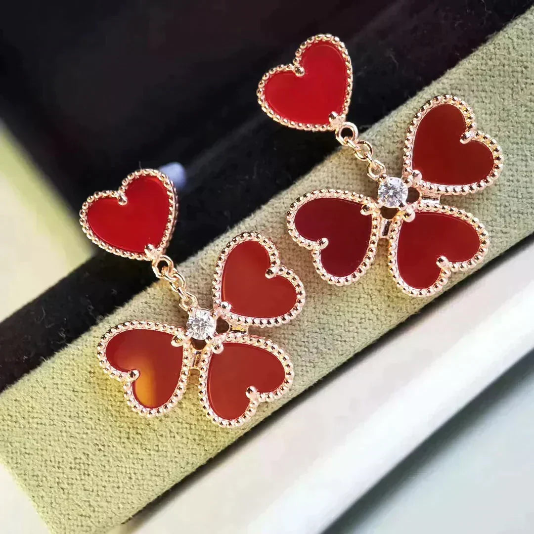 [⭐Novea]SWEET CLOVER CARNELIAN EARRINGS