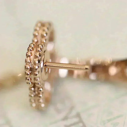 [⭐Novea]CLOVER MEDIUM 1 MOTIFS FUll DIAMOND EARRINGS