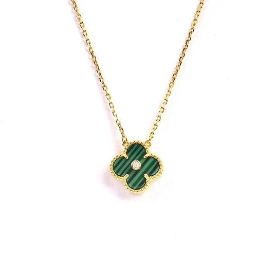 [⭐Novea]CLOVER 15MM DIAMOND TURQUOISE NECKLACE