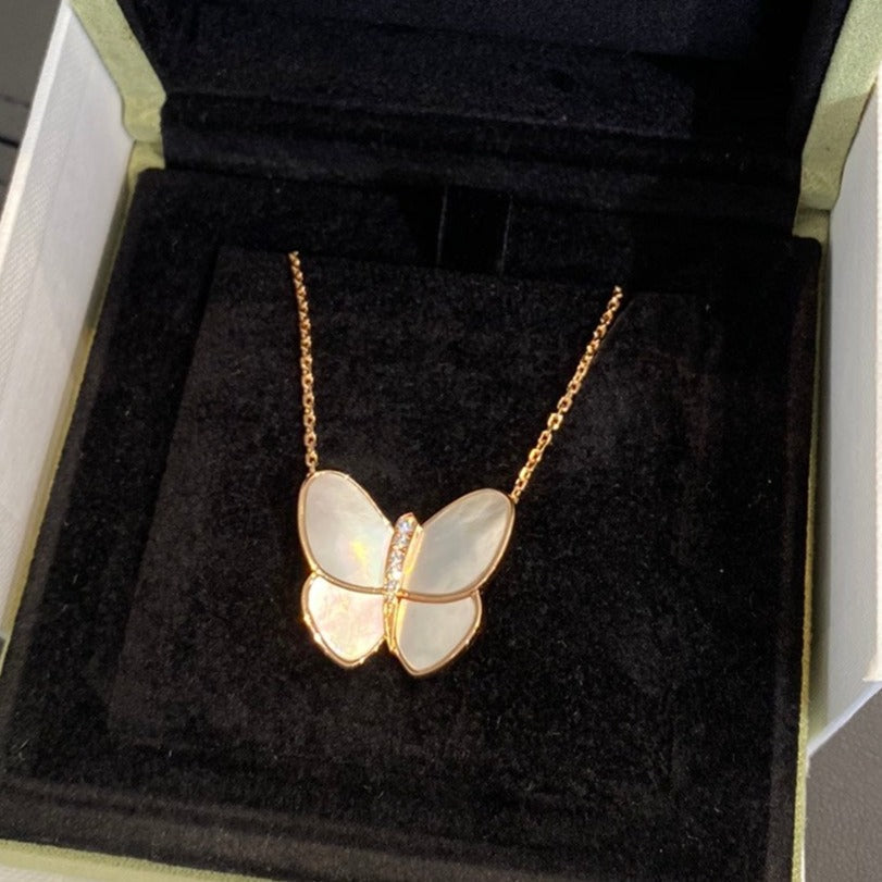 [⭐Novea]BUTTERFLY GOLD MOP DIAMOND NECKLACE