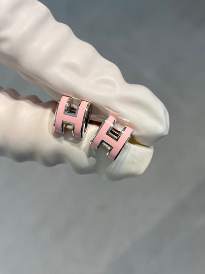 [⭐Novea]MINI POP H SILVER EARRINGS PINK