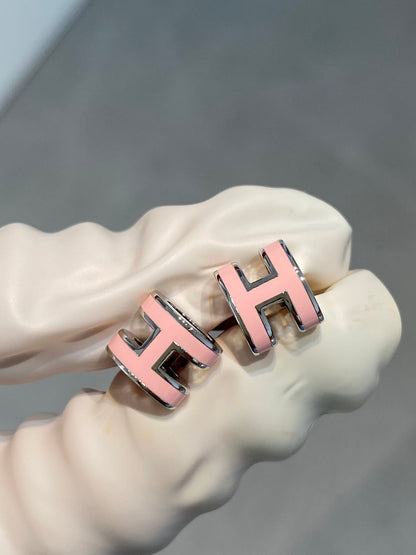 [⭐Novea]MINI POP H SILVER EARRINGS PINK