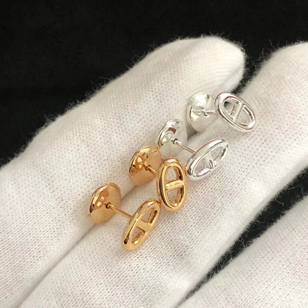 [⭐Novea]CHAINE SMALL EARRINGS GOLD AND SILVER