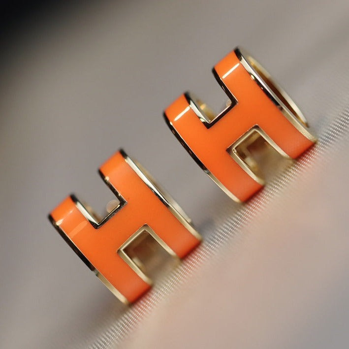 [⭐Novea]MINI POP H EARRINGS ORANGE