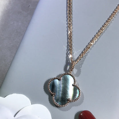 [⭐Novea]CLOVER 25MM GOLD DARK MOP BIG CLOVER NECKLACE