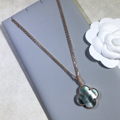 [⭐Novea]CLOVER 25MM GOLD DARK MOP BIG CLOVER NECKLACE