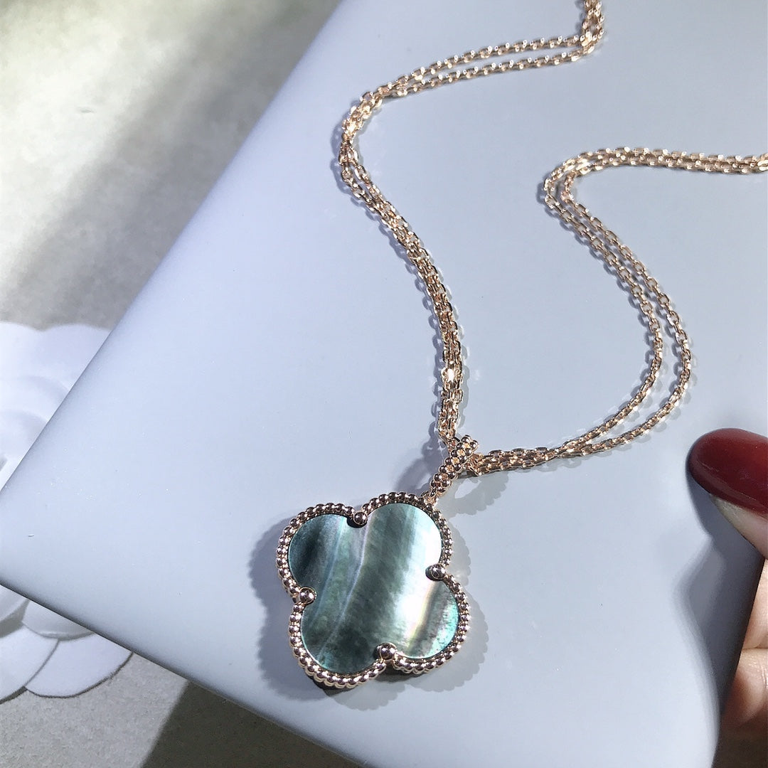 [⭐Novea]CLOVER 25MM GOLD DARK MOP BIG CLOVER NECKLACE