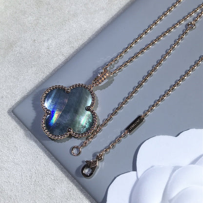 [⭐Novea]CLOVER 25MM GOLD DARK MOP BIG CLOVER NECKLACE