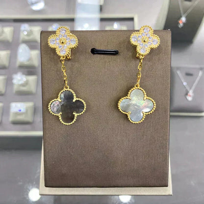 [⭐Novea]CLOVER  2 MOTIFS  DIAMOND  EARRINGS (MULTIPLE CHOICESç´