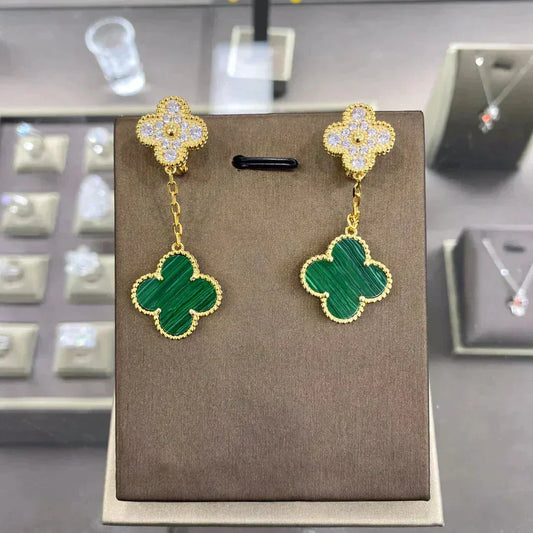 [⭐Novea]CLOVER  2 MOTIFS  DIAMOND  EARRINGS (MULTIPLE CHOICESç´