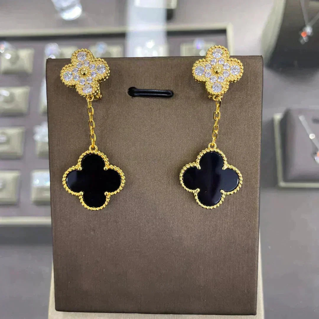 [⭐Novea]CLOVER  2 MOTIFS  DIAMOND  EARRINGS (MULTIPLE CHOICESç´