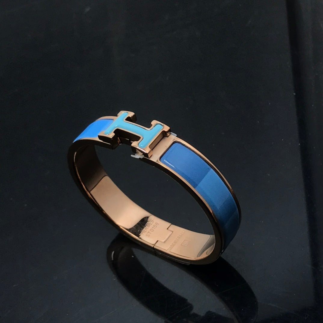 [⭐Novea]H BRACELET BLUE RAINBOW CERAMIC