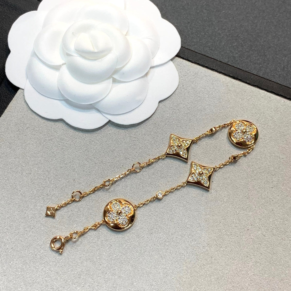 [⭐Novea]STAR AND SUN 4 MOTIFS GOLD DIAMONDS BRACELET