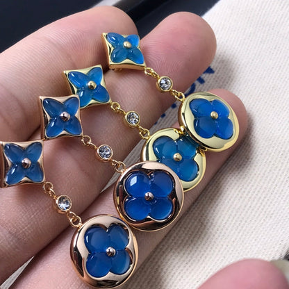 [⭐Novea]STAR AND SUN AGATE DIAMOND EARRINGS