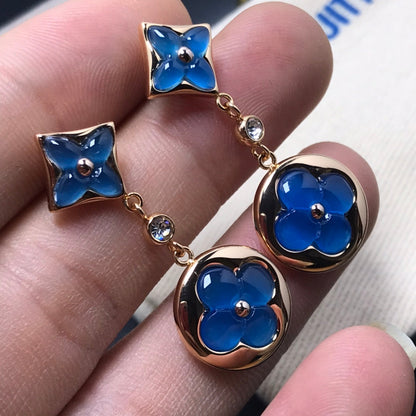 [⭐Novea]STAR AND SUN AGATE DIAMOND EARRINGS
