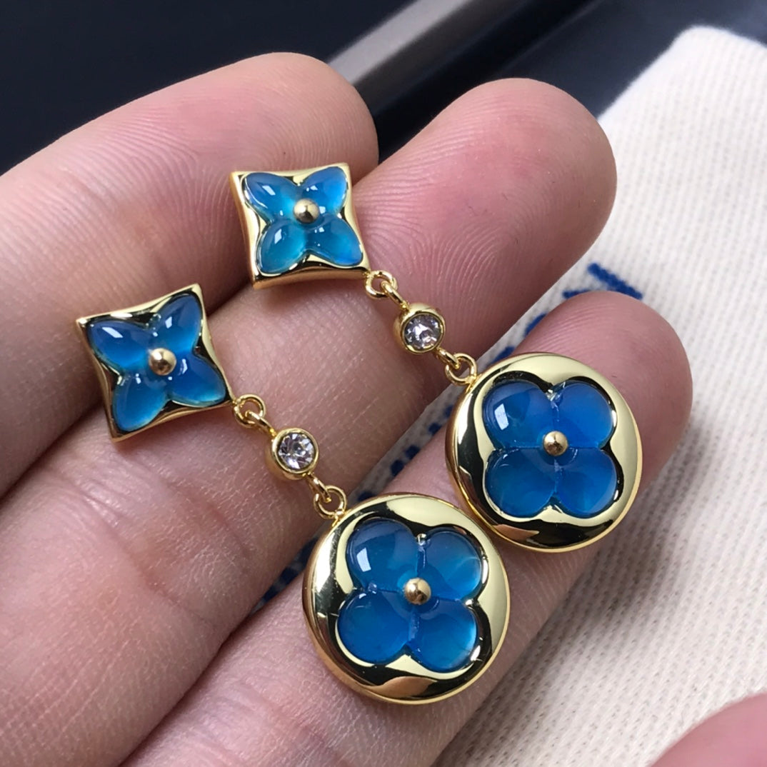 [⭐Novea]STAR AND SUN AGATE DIAMOND EARRINGS