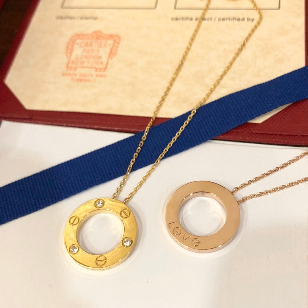 [⭐Novea]LOVE NECKLACE 16MM 3 DIAMONDS