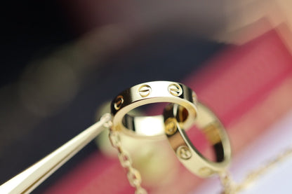 [⭐Novea]LOVE NECKLACE DOUBLE RING GOLD
