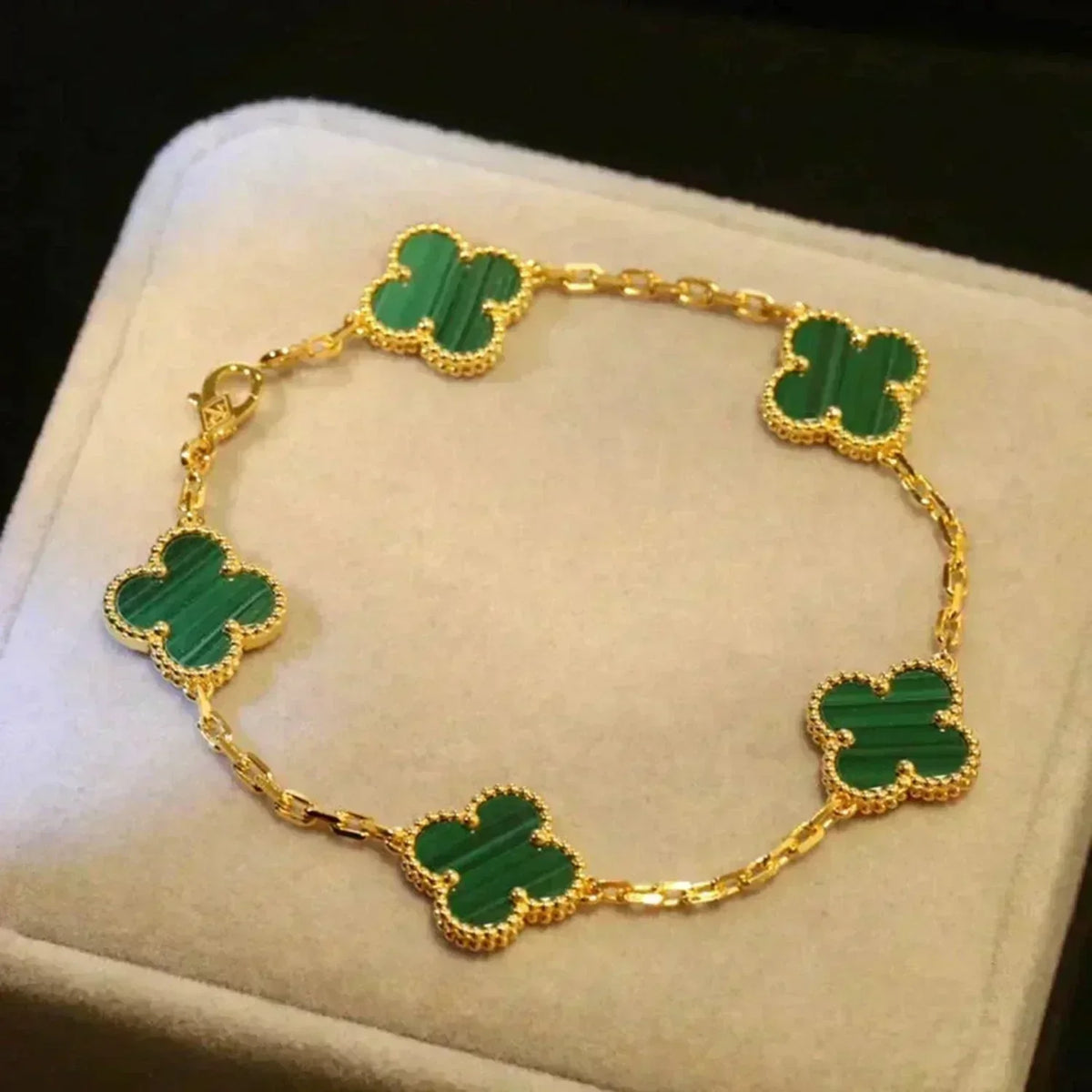[⭐Novea] CLOVER 5 MOTIF MALACHITE BRACELET COLLECTION
