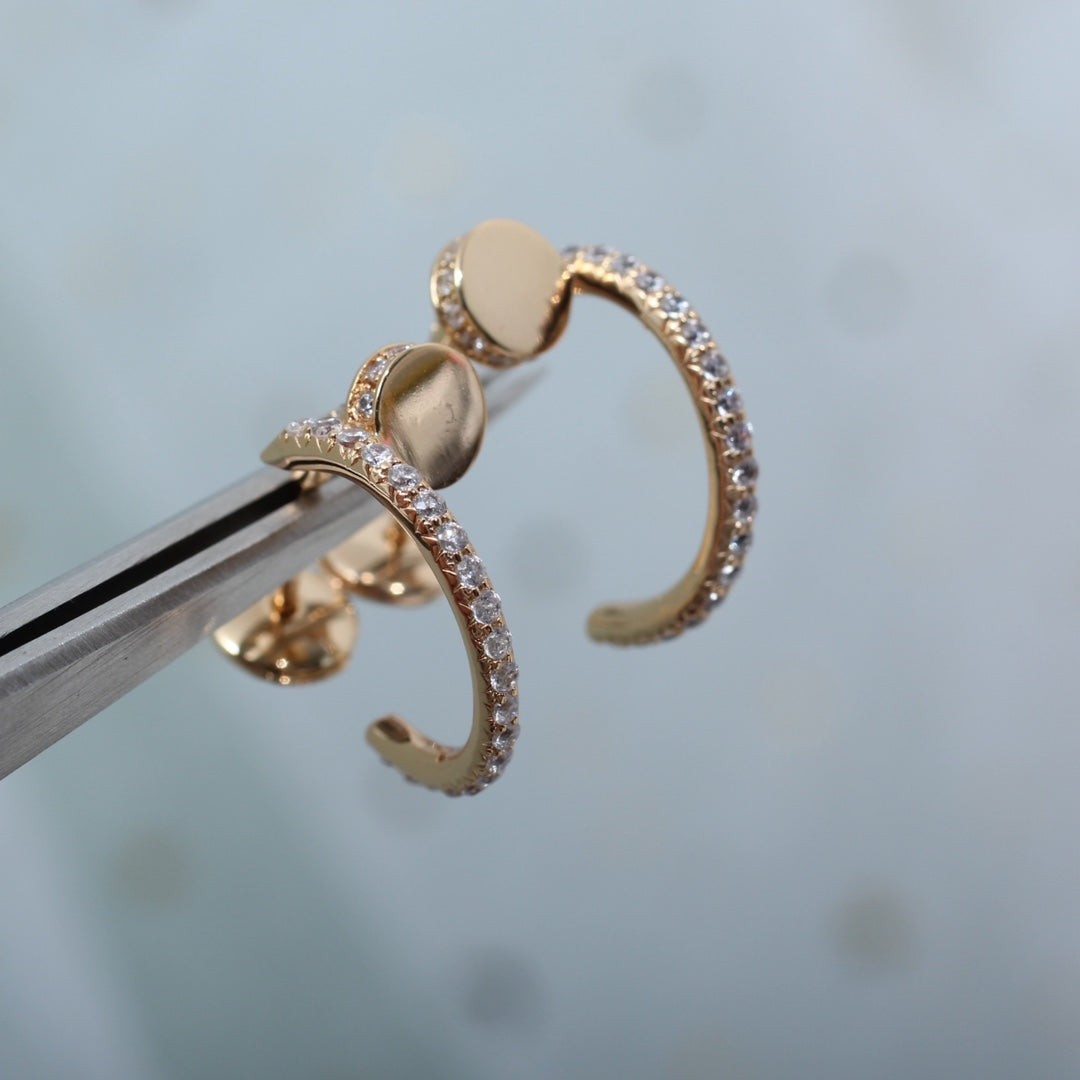 [⭐Novea]JUSTE EARRINGS 12.75MM PINK GOLD DIAMOND
