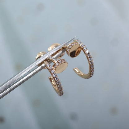 [⭐Novea]JUSTE EARRINGS 12.75MM PINK GOLD DIAMOND