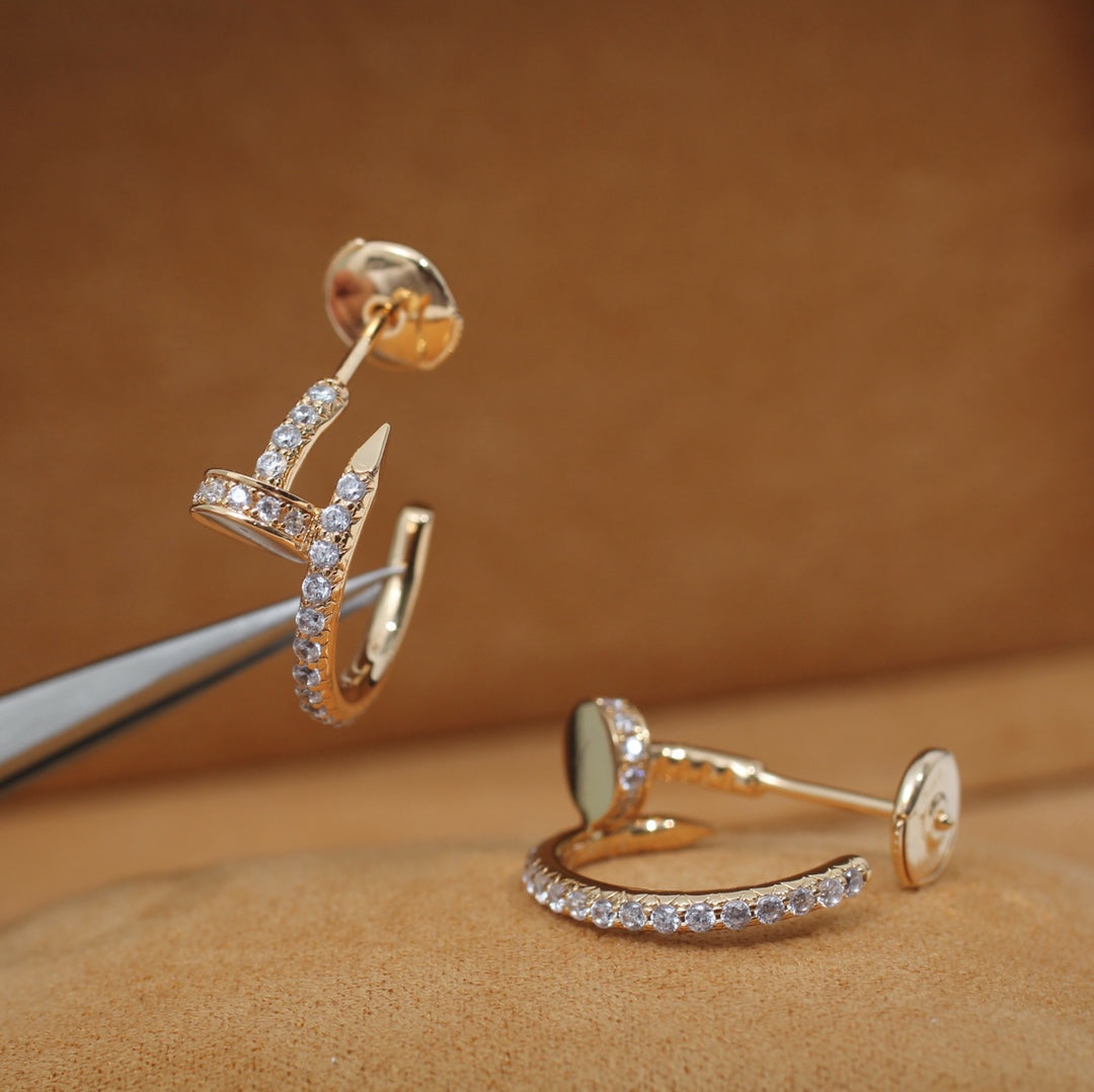 [⭐Novea]JUSTE EARRINGS 12.75MM PINK GOLD DIAMOND