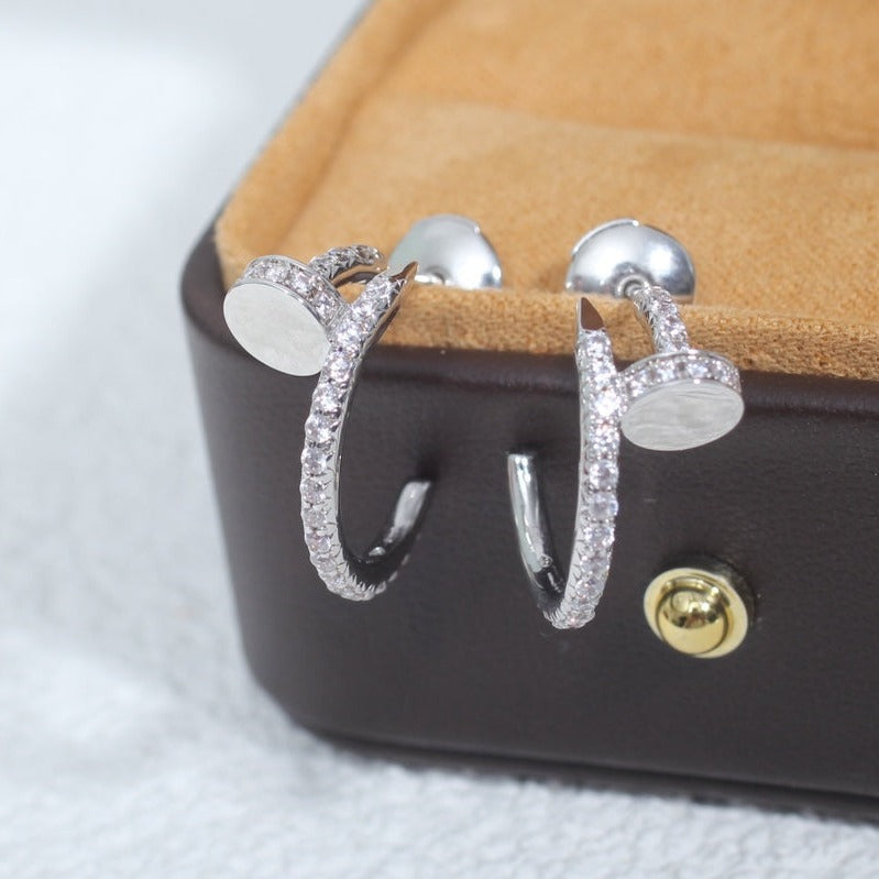 [⭐Novea]JUSTE EARRINGS 12.75MM SILVER DIAMOND