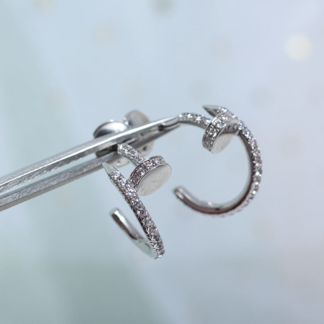 [⭐Novea]JUSTE EARRINGS 12.75MM SILVER DIAMOND