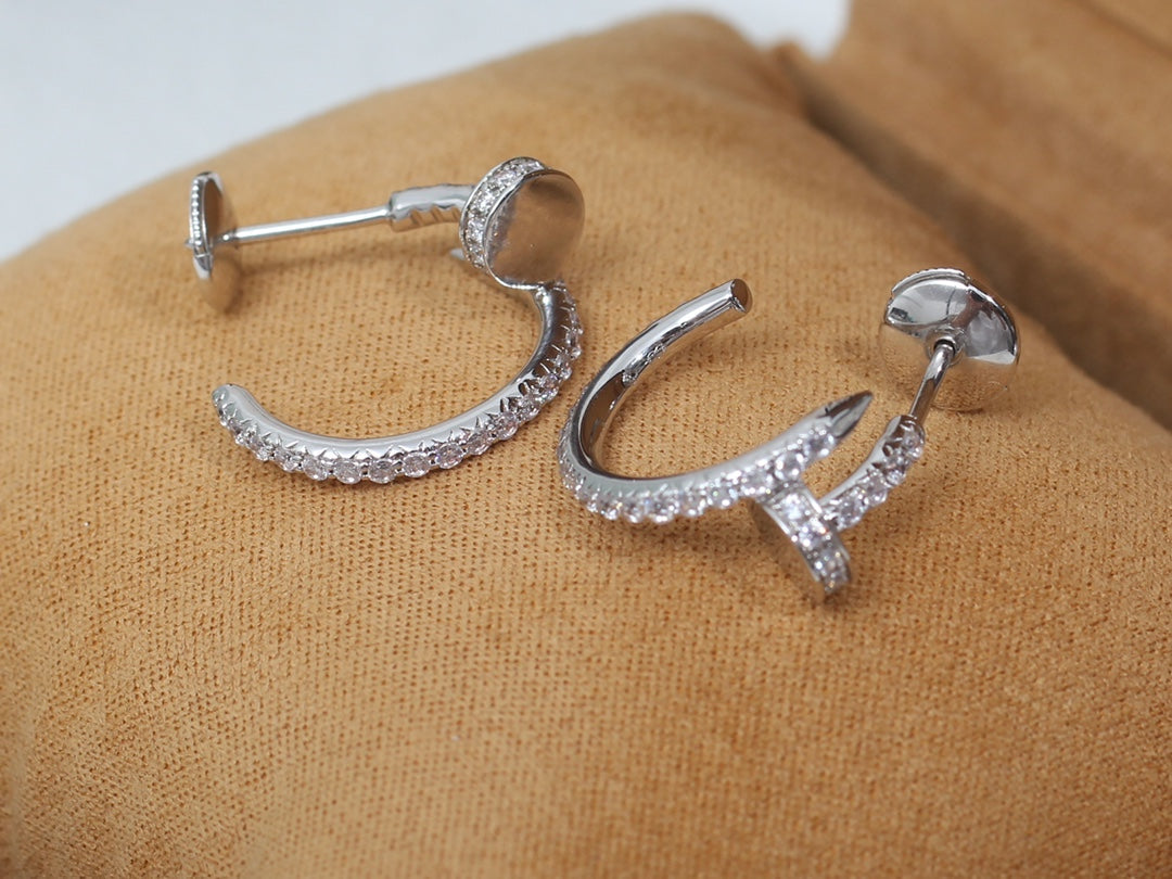 [⭐Novea]JUSTE EARRINGS 12.75MM SILVER DIAMOND