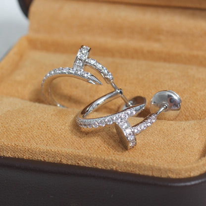 [⭐Novea]JUSTE EARRINGS 12.75MM SILVER DIAMOND