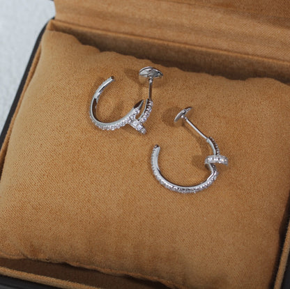 [⭐Novea]JUSTE EARRINGS 12.75MM SILVER DIAMOND