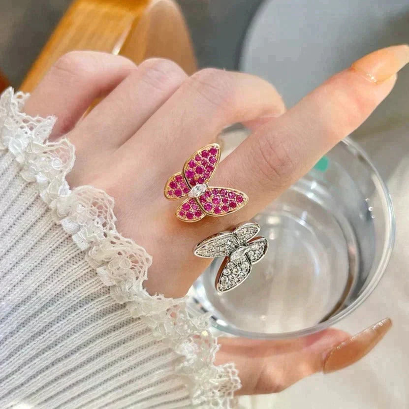[⭐Novea]TWIN BUTTERFLY DIAMOND RING