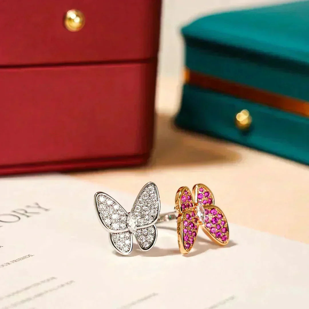 [⭐Novea]TWIN BUTTERFLY DIAMOND RING