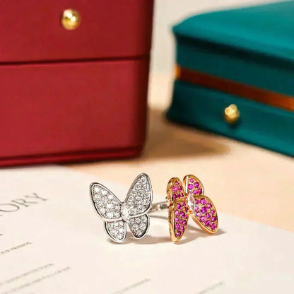 [⭐Novea]TWIN BUTTERFLY DIAMOND RING
