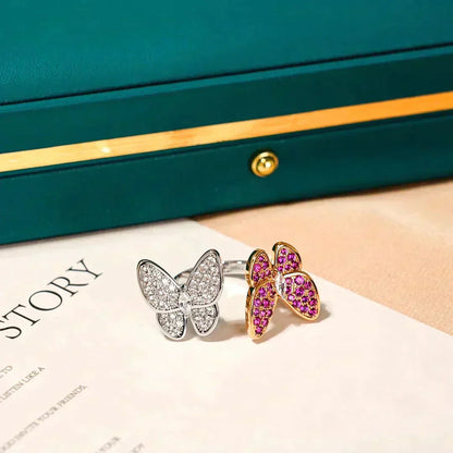 [⭐Novea]TWIN BUTTERFLY DIAMOND RING