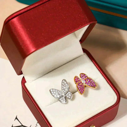 [⭐Novea]TWIN BUTTERFLY DIAMOND RING