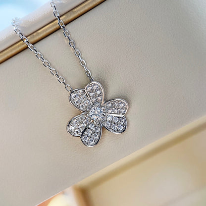 [⭐Novea]CLOVER DIAMOND NECKLACE SILVER