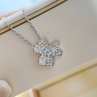 [⭐Novea]CLOVER DIAMOND NECKLACE SILVER