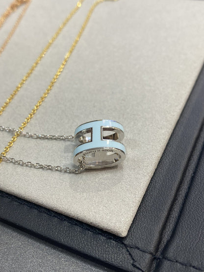 [⭐Novea]POP H LIGHT BLUE NECKLACE
