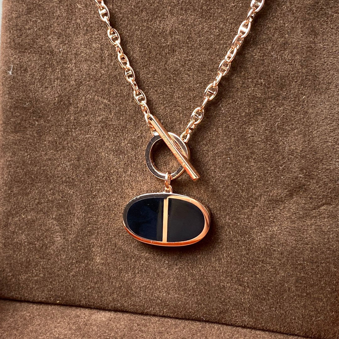 [⭐Novea]CHAINE VERSO BLACK CERAMIC NECKLACE
