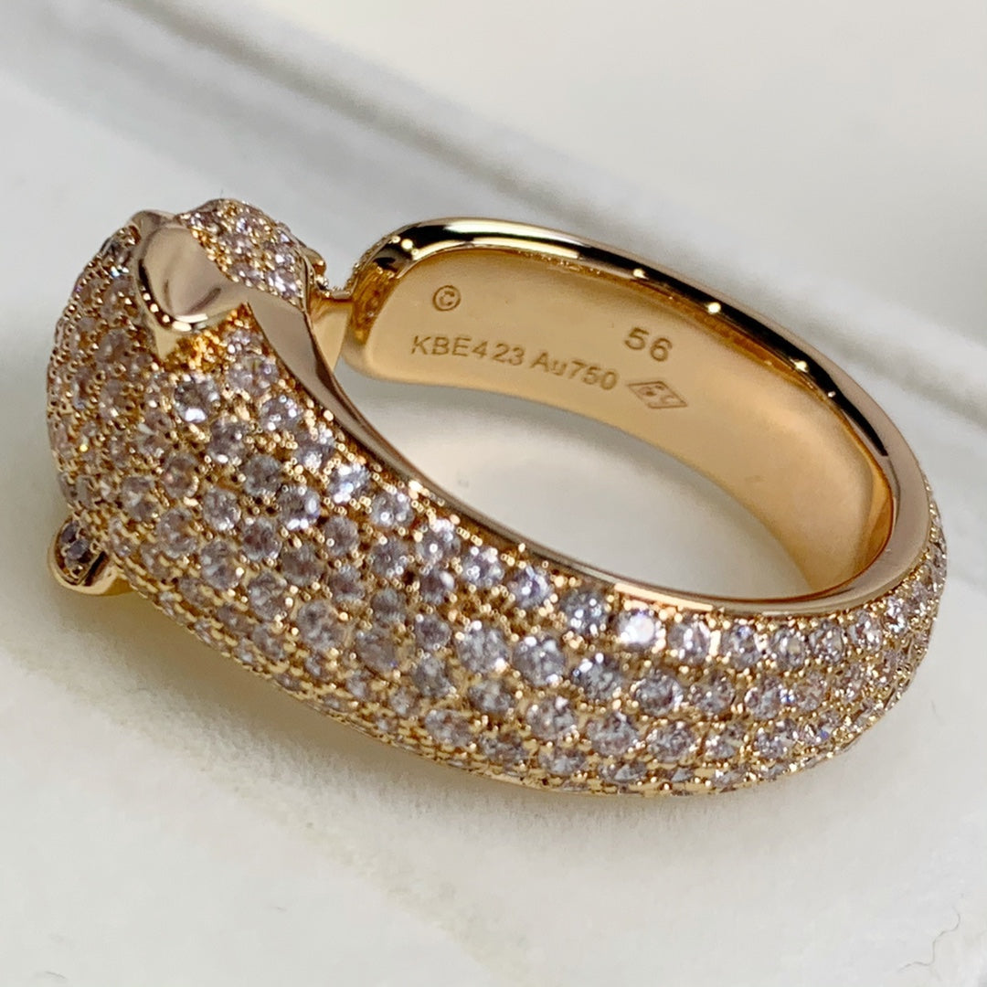[⭐Novea]PANTHERE PINK GOLD DIAMOND RING