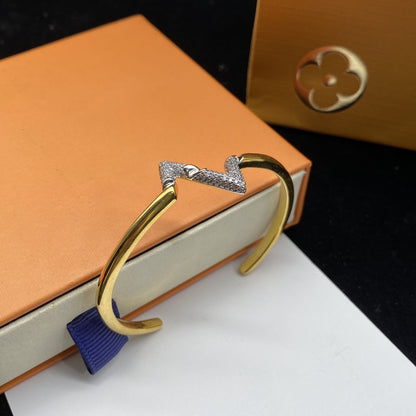 [⭐Novea]VOLTE UPSITE DOWN DIAMOND GOLD OPEN BRACELET