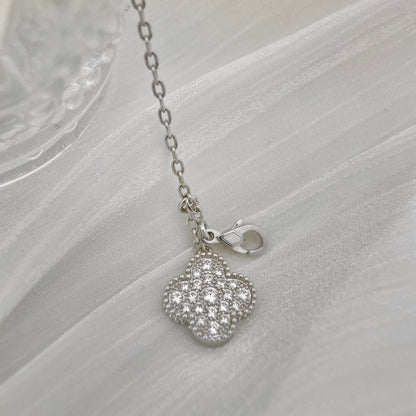 [⭐Novea]CLOVER 5 MOTIFS SILVER DIAMONDS NECKLACE