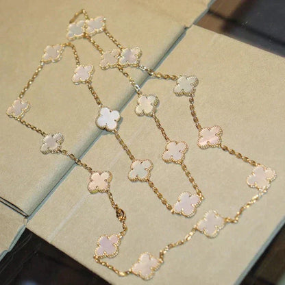 [⭐Novea]CLOVER 20 MOTIFS WHITE MOP NECKLACE