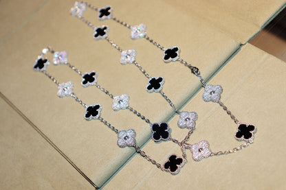 [⭐Novea]CLOVER 20 MOTIFS ONYX DIAMOND SILVER