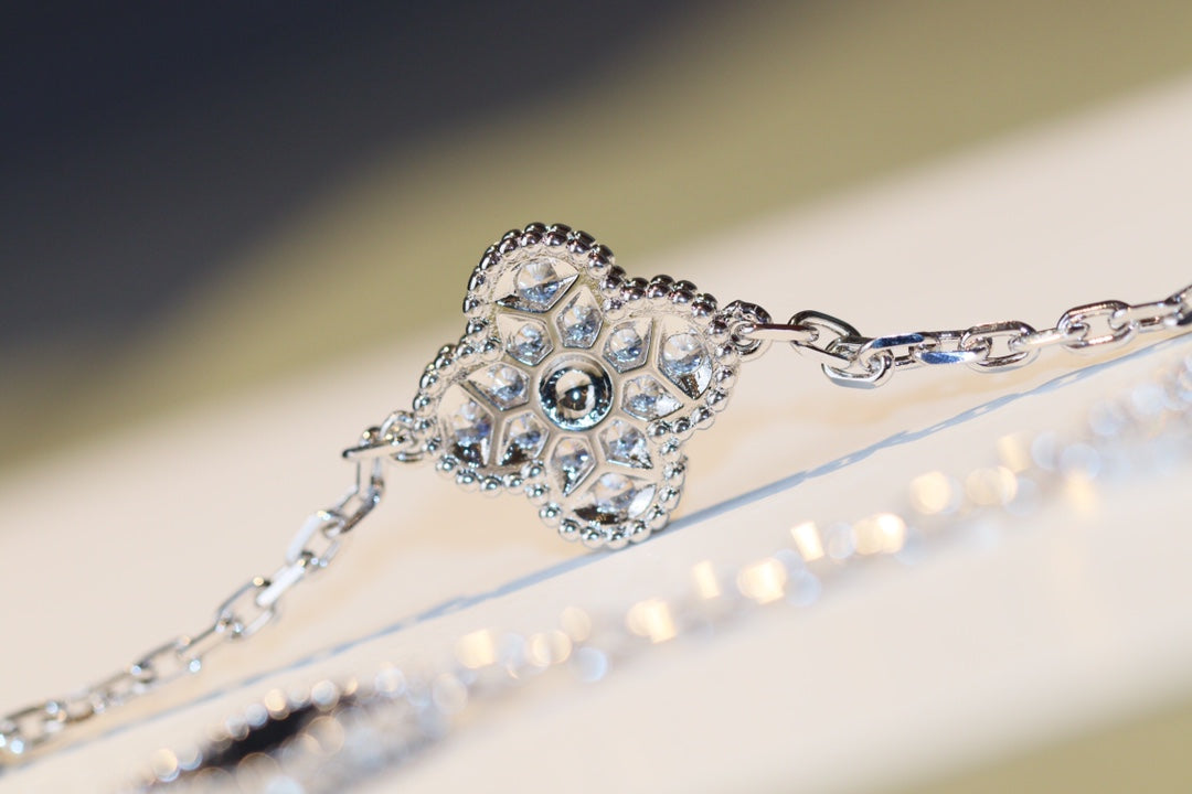 [⭐Novea]CLOVER 20 MOTIFS ONYX DIAMOND SILVER